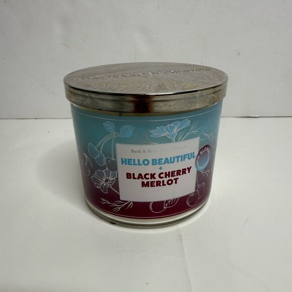 Bath & Body Works Hello Beautiful And Black Cherry Merlot Candle - Picture 1 of 3